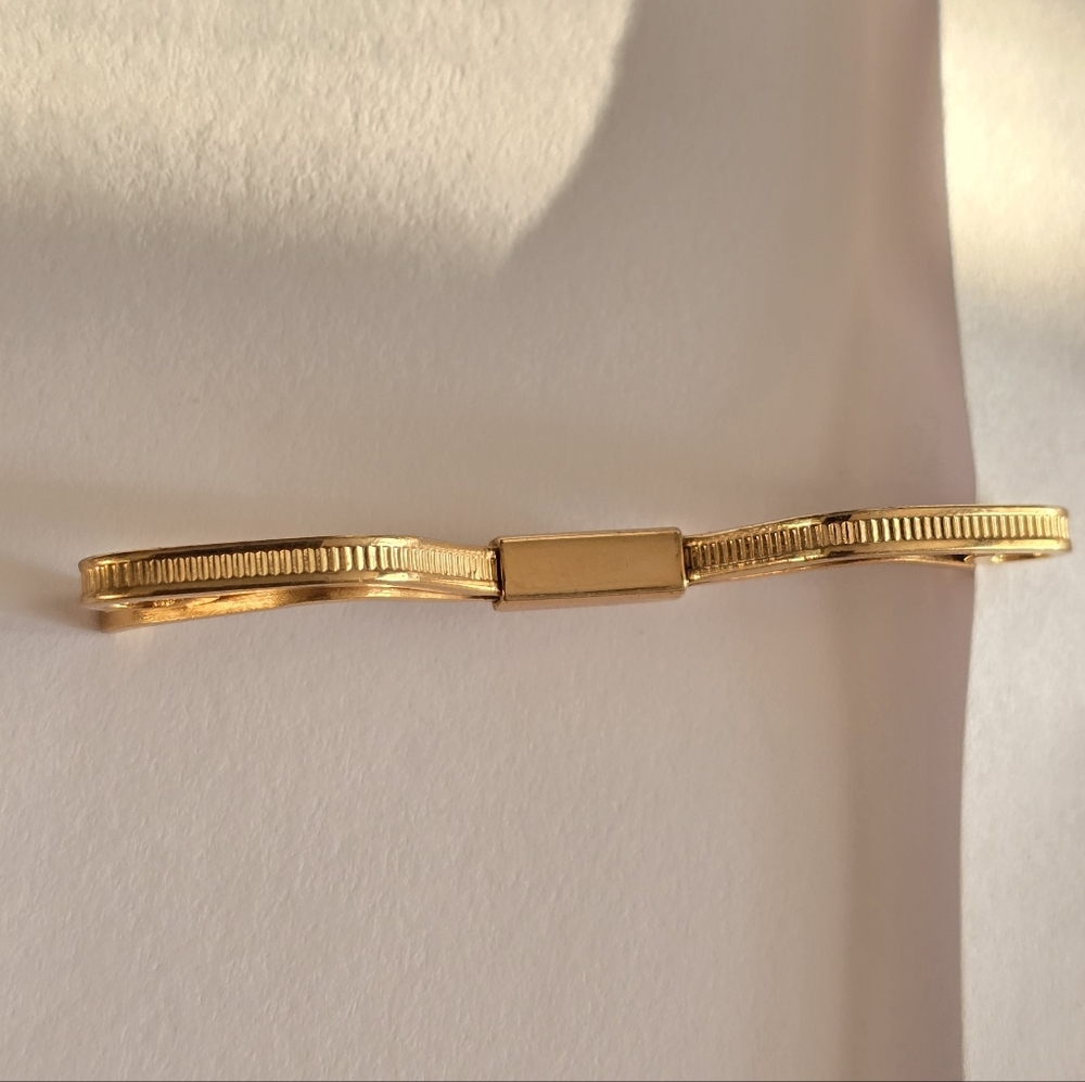 Vintage collar stay clip Anson mens formal dress jewelry tie gold tone